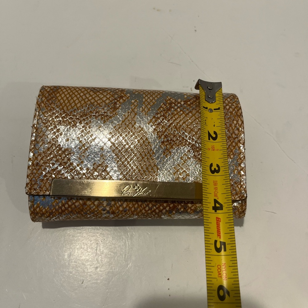 EUC Patricia Nash Leather NORCIA Trifold Wallet, Metallic Python - Picture 10 of 12
